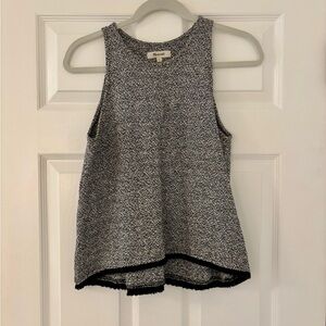 Madewell Sleeveless Sweater Top with fun fringe detail